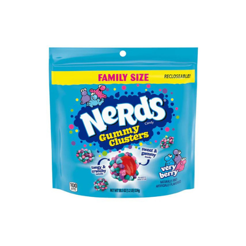 NERDS CLUSTERS BERRY FAMILY SIZE 524G