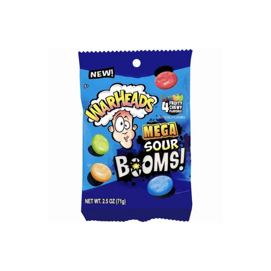 WARHEADS SOUR BOOMS FRUIT CHEWS 71G