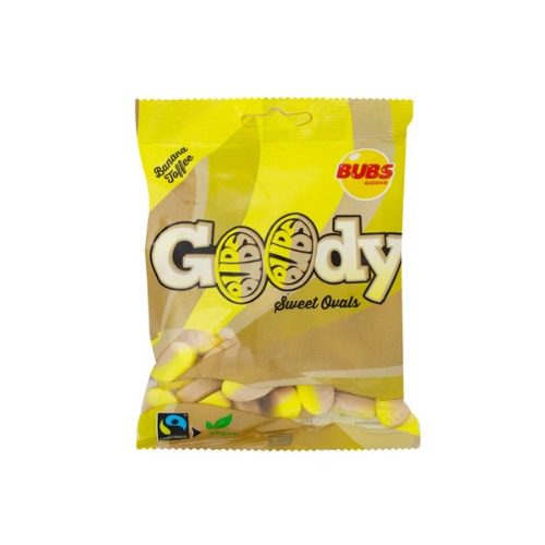 BUBS GOODY BANANA TOFFEE OVALS 90G