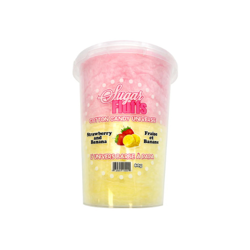 BARBE À PAPA FRAISE ET BANANE 60G